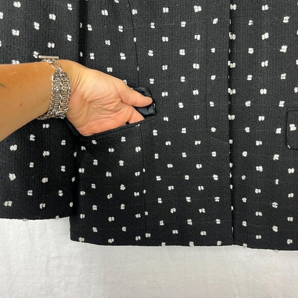 Don Caster Silk Polka Dot Jacket Womens 6 Professional Office Preppy Mature Boxy - Picture 3 of 12